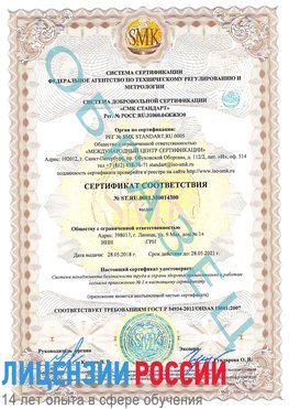 Образец сертификата соответствия Красный Сулин Сертификат OHSAS 18001